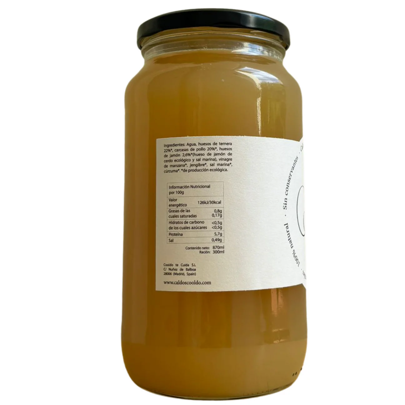 Caldo de huesos ecológico con cúrcuma y jengibre 870ml Cooldo - Imagen 3