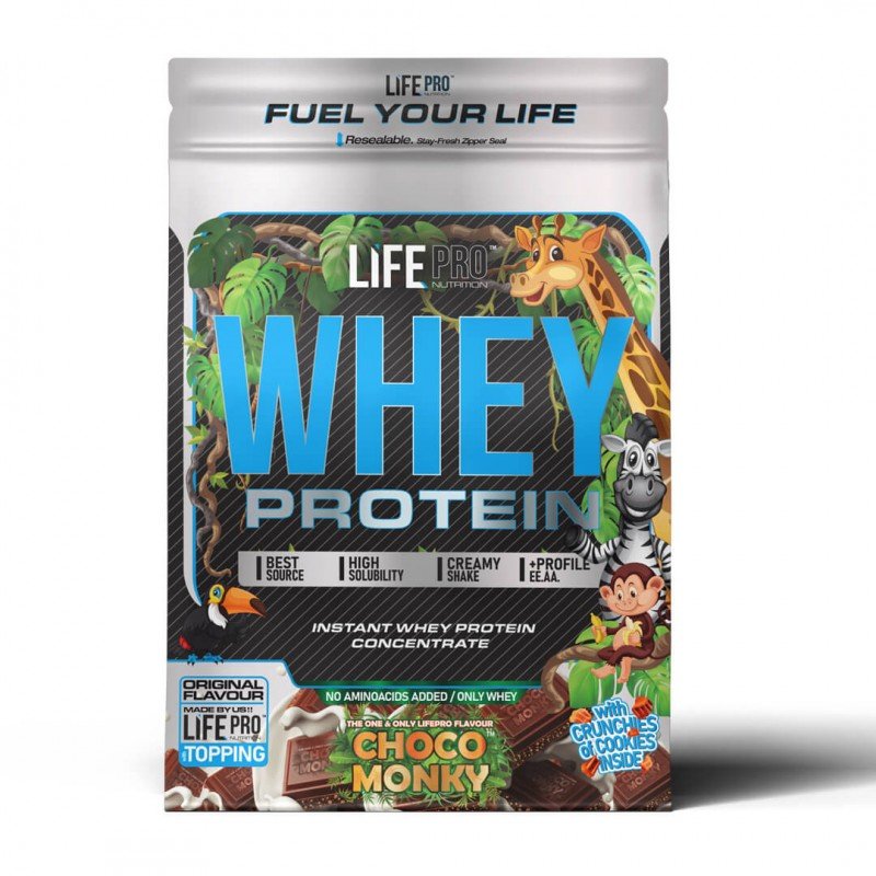 Proteina Whey Choco Monky 2kg Bag Edition de LifePro