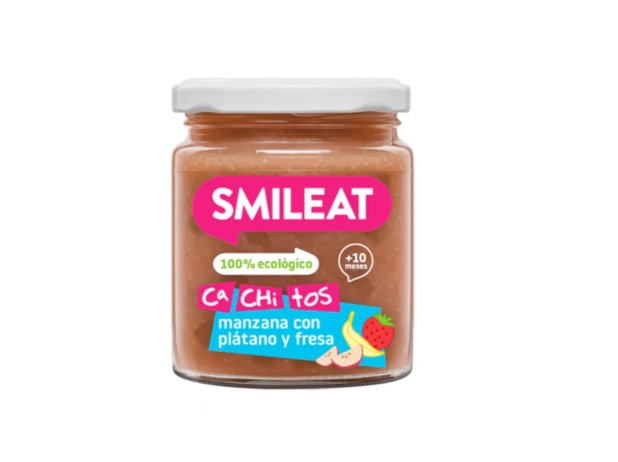 Tarrito de CA-CHI-TOS manzana con plátano y fresa de Smileat