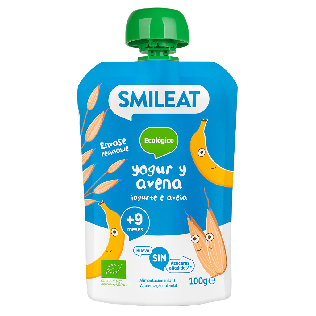 Pouch de yogur y avena de Smileat