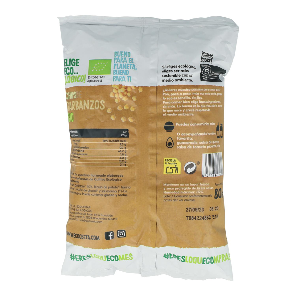 Chips De Garbanzos Bio, 80 G Ecocesta - Imagen 2