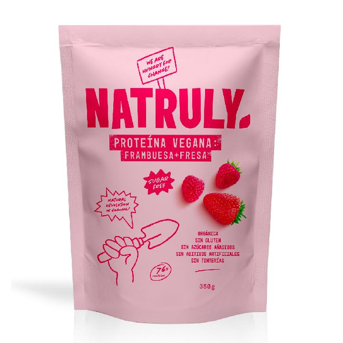 Natruly Proteína Vegana Frambuesa Fresa, 350g de Natruly