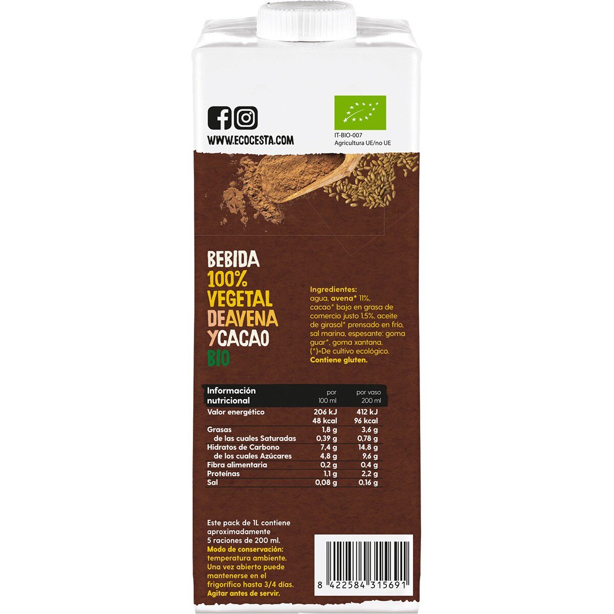 Bebida de Avena Ecologica de Ecocesta - Imagen 2