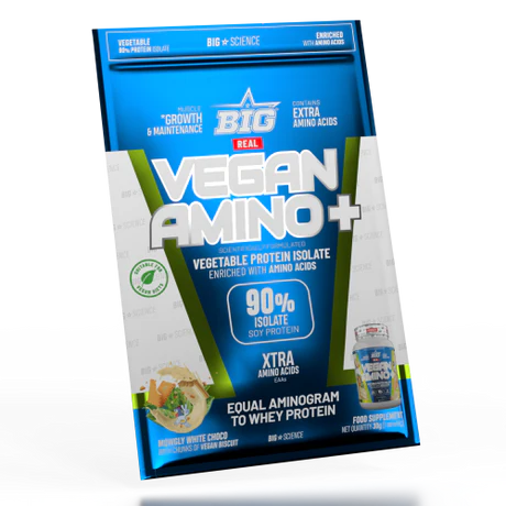 Vegan Amino Plus - Mowgly White Choco & Biscuits 30g de BIG SUPPS