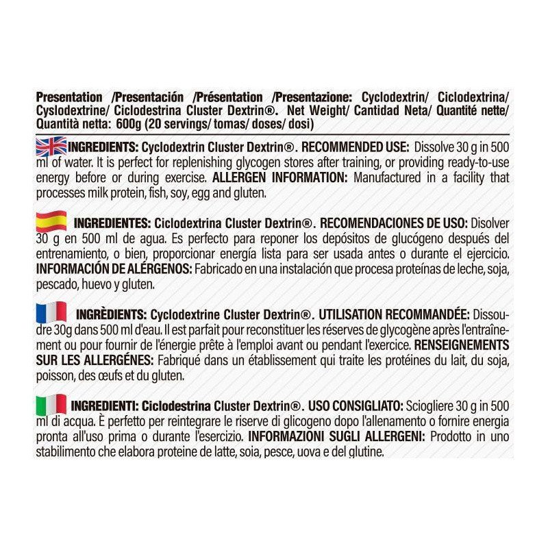 Life Pro Endurance Cluster Dextrin 600g Neutro de LifePro - Imagen 2