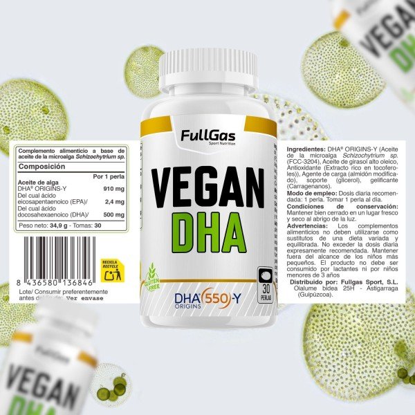 DHA 500mg (DHA ORIGINS® 550-Y TG) - 30 perlas de Fullgas - Imagen 2